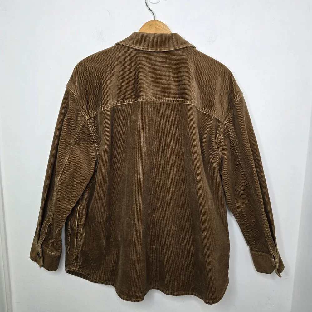Banana Republic Shirt Size L Mens Brown Wide Wale Corduroy Button Down Shacket